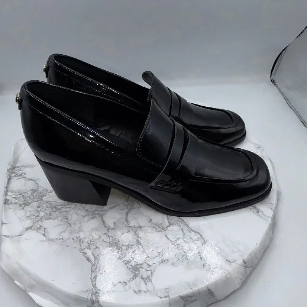 MARC FISHER Patent Kchris Block Heel Loafer-9M